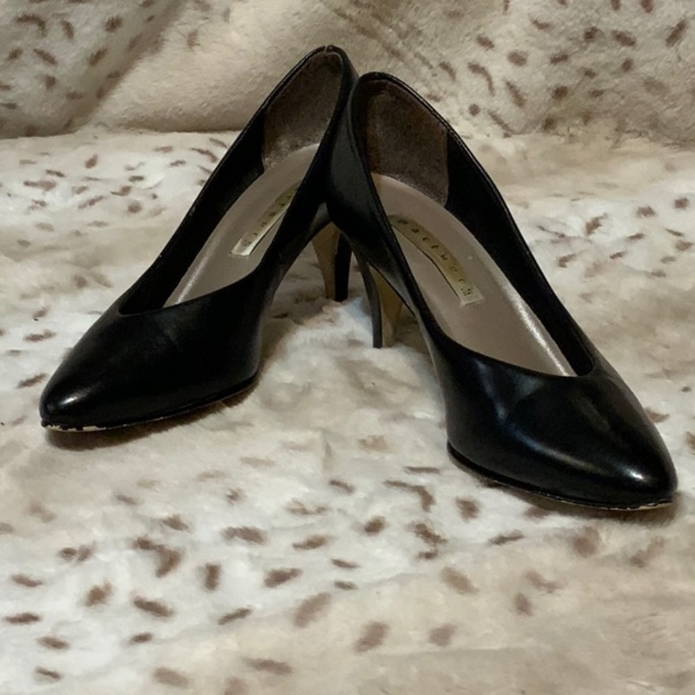 Women's 3” Black Leather Heel / Pump